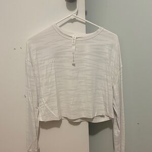 lululemon athletica White Long Sleeve Crop Top